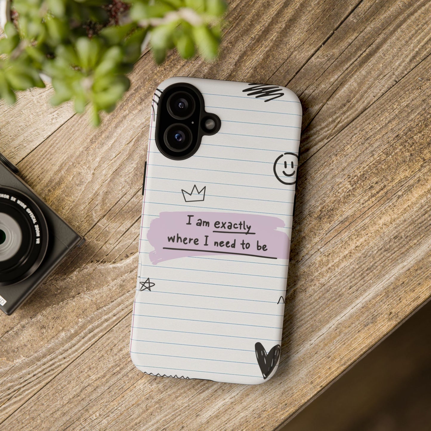 Self Affirmation Doodle Paper Phone Case