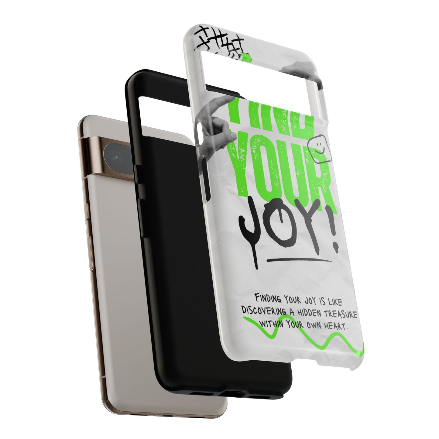 White Green Grunge Find Your Joy Phone Case