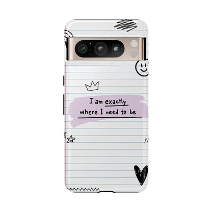 Self Affirmation Doodle Paper Phone Case