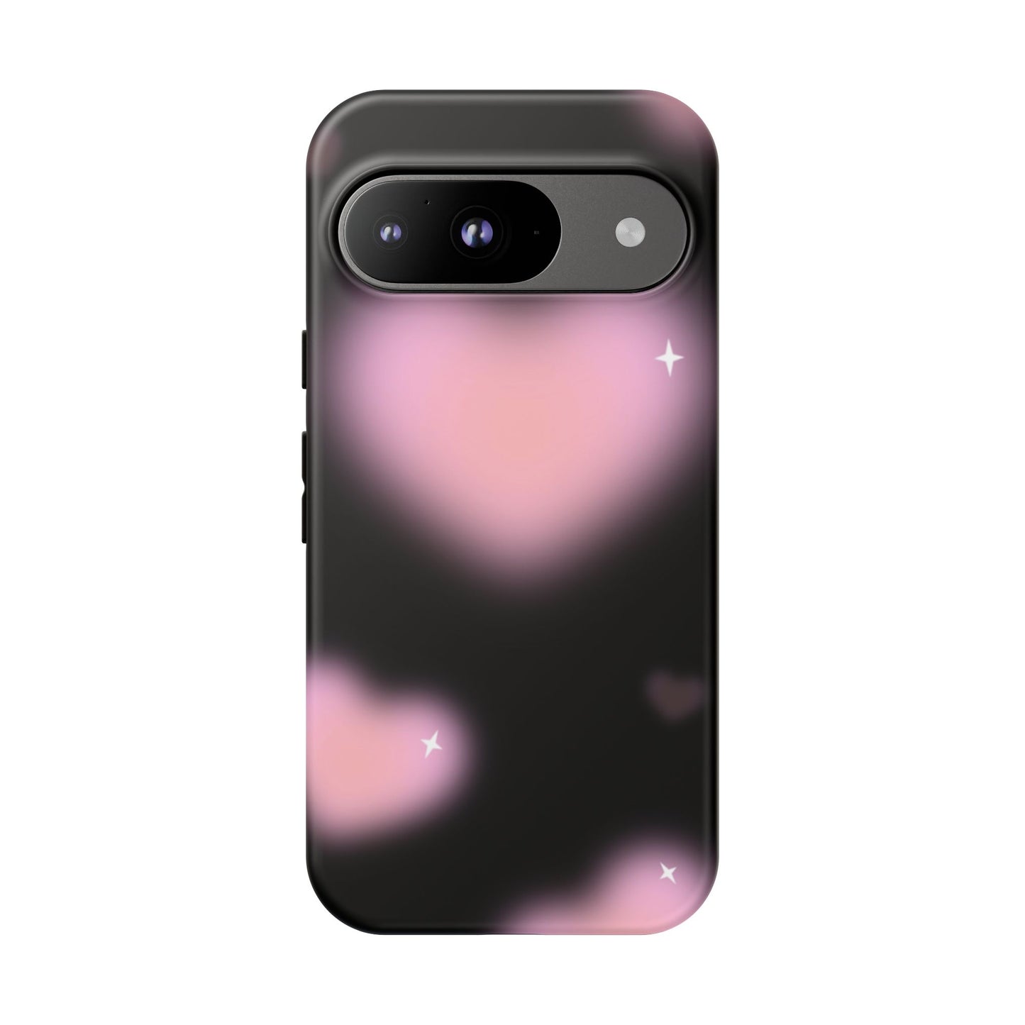 Black and Pink Blurry Heart Phone Case