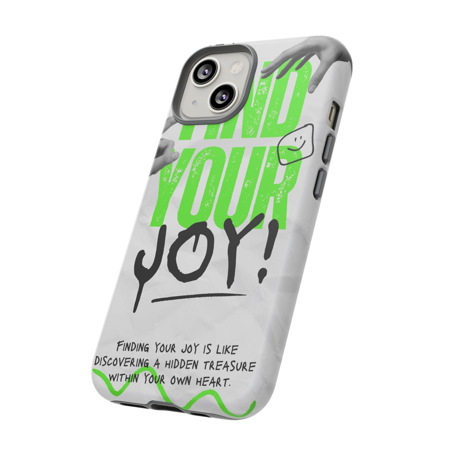 White Green Grunge Find Your Joy Phone Case