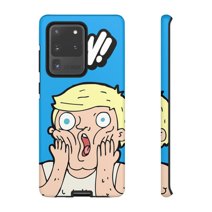 Blue Illustrated Shocked Man Phone Case