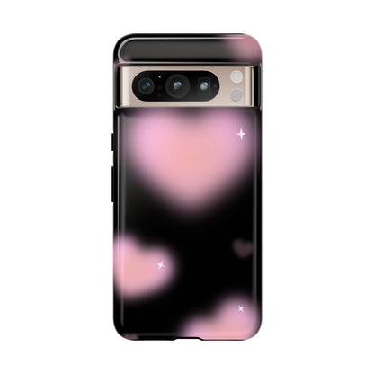 Black and Pink Blurry Heart Phone Case