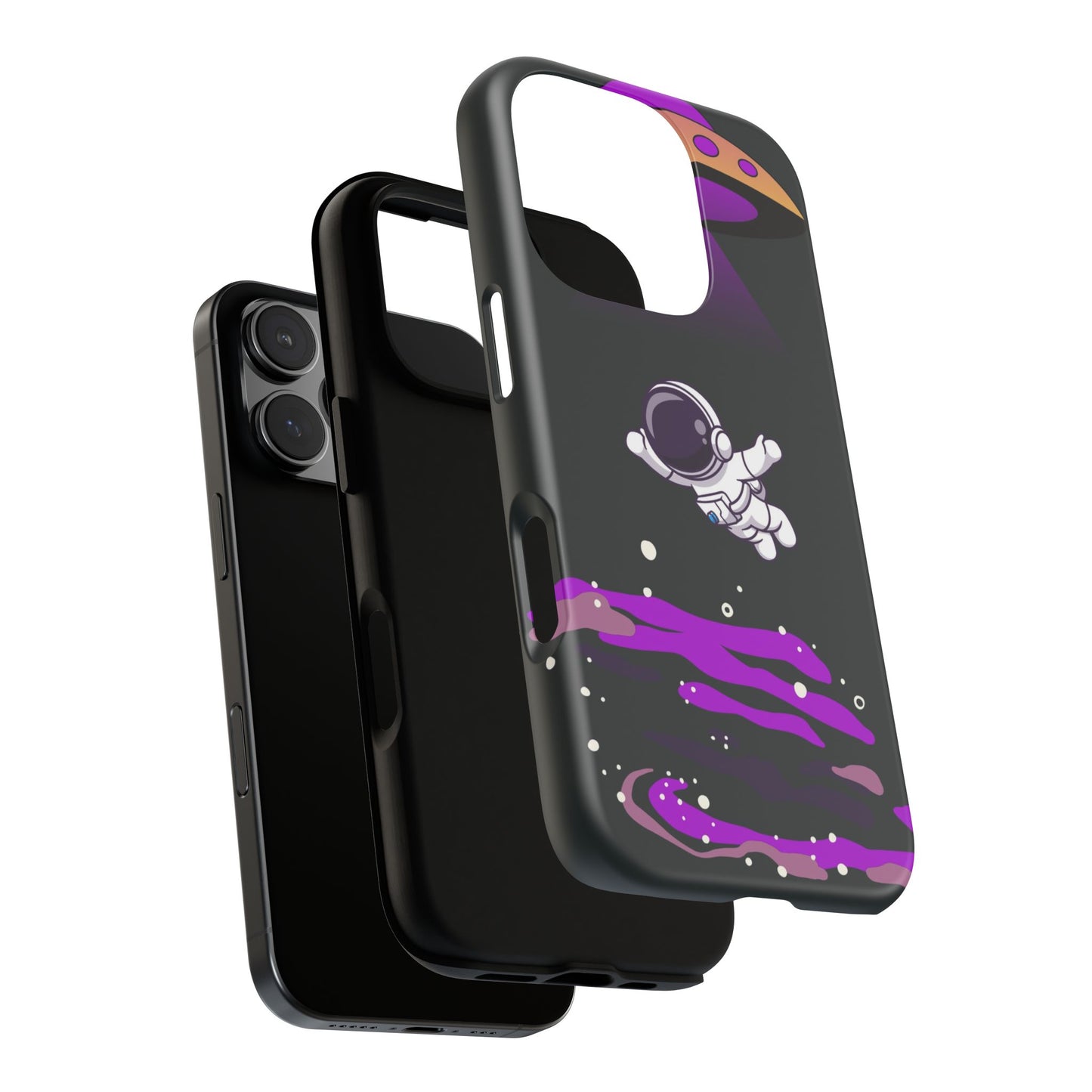 Black and Purple Minimalist Modern Space Phone Case