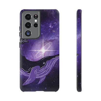 Purple Whale in Outer Space Phone Case
