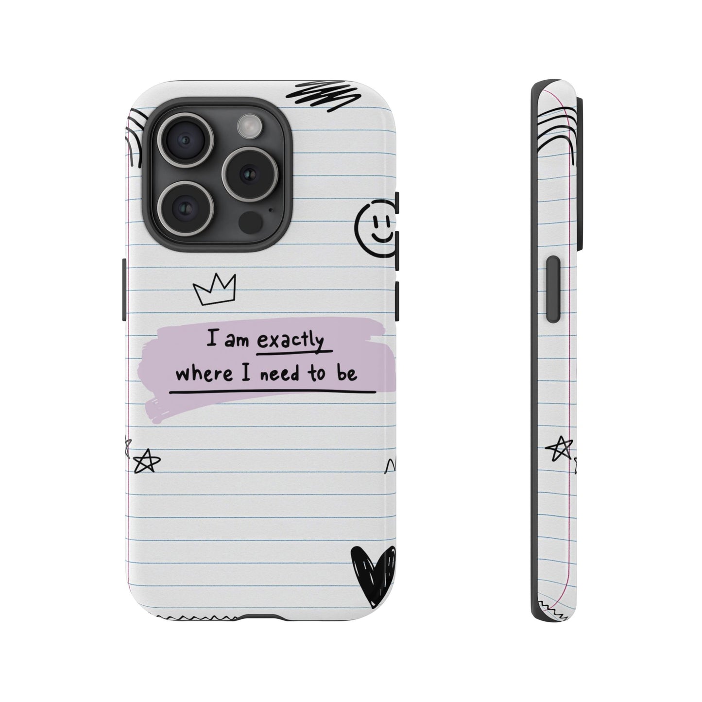 Self Affirmation Doodle Paper Phone Case