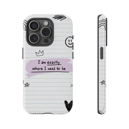 Self Affirmation Doodle Paper Phone Case