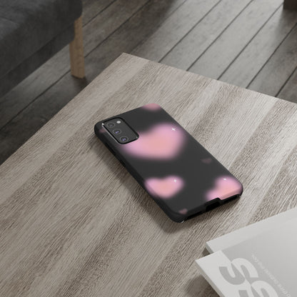 Black and Pink Blurry Heart Phone Case