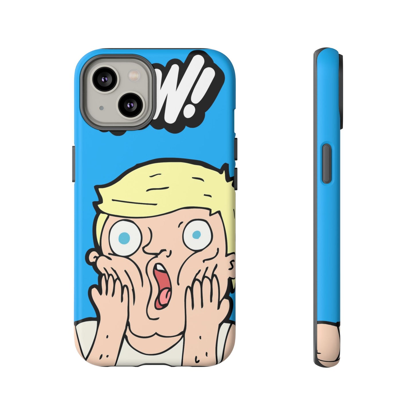 Blue Illustrated Shocked Man Phone Case