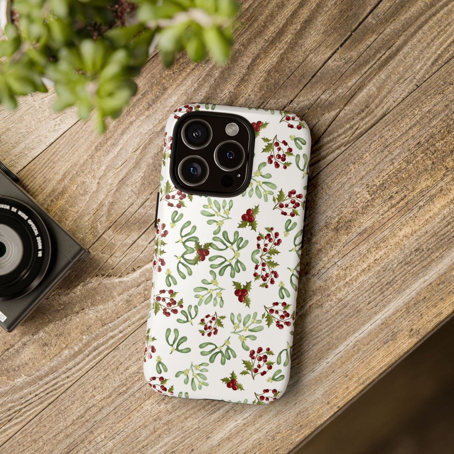 Red Green Watercolor Chriatmas Phone Case