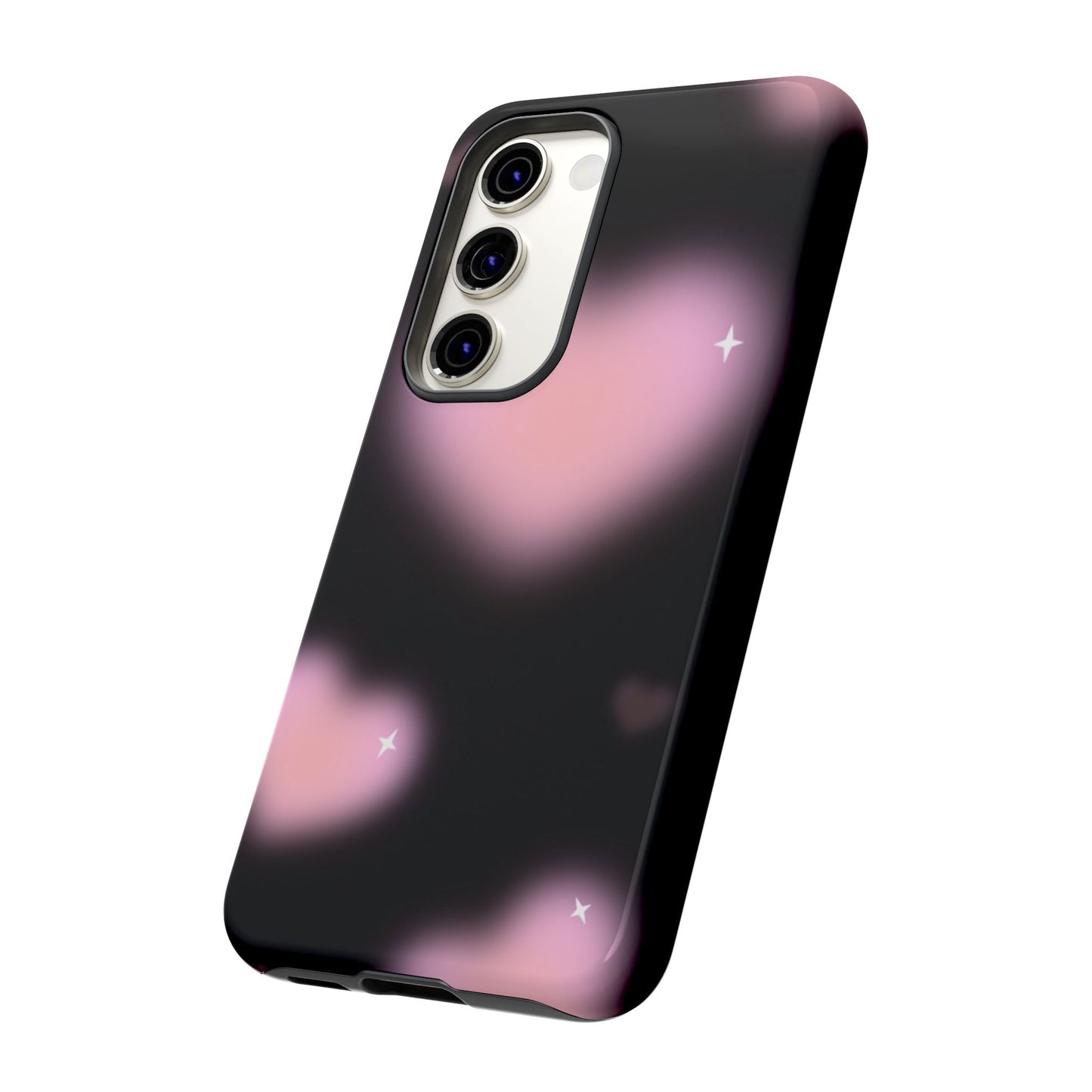 Black and Pink Blurry Heart Phone Case