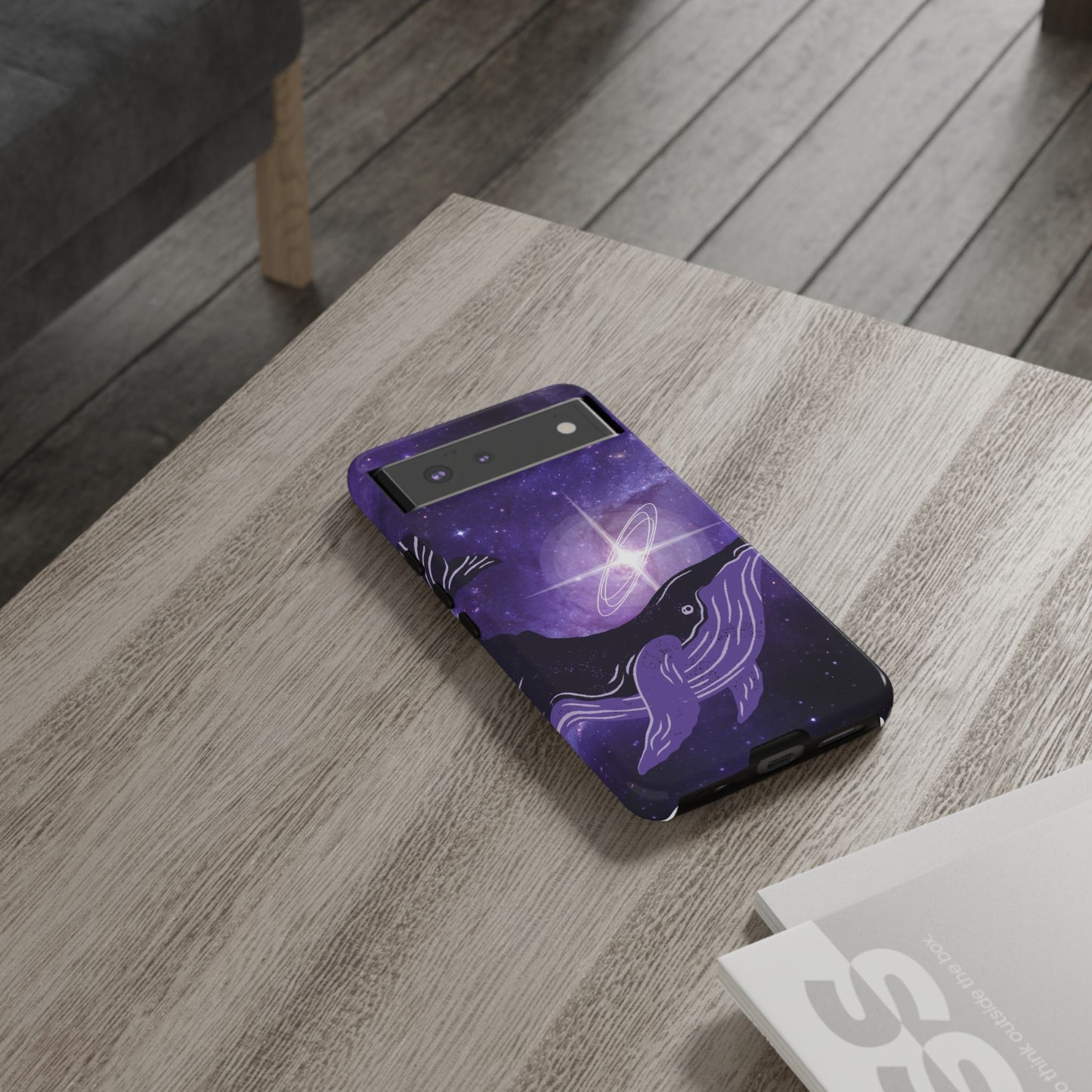Purple Whale in Outer Space Phone Case