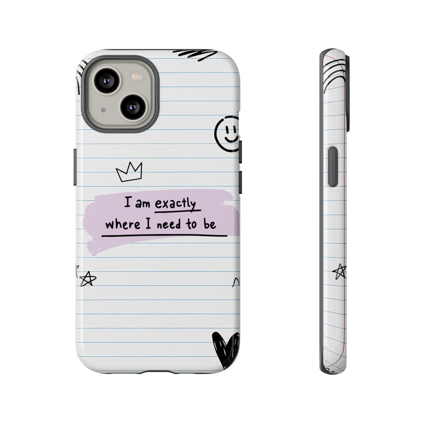 Self Affirmation Doodle Paper Phone Case