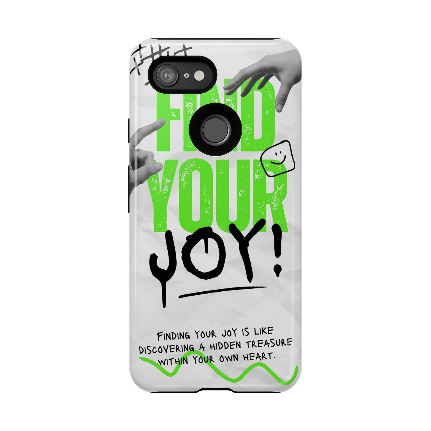 White Green Grunge Find Your Joy Phone Case