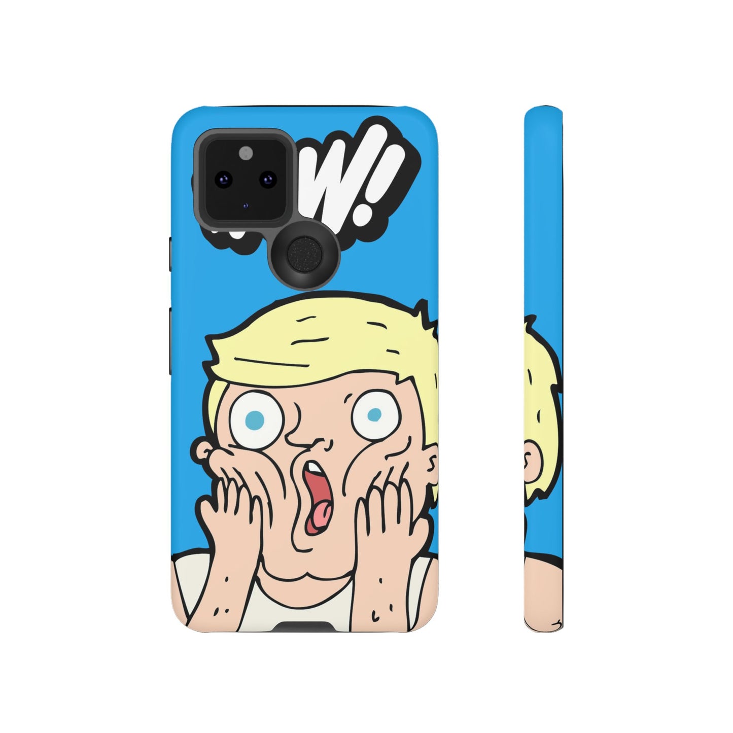 Blue Illustrated Shocked Man Phone Case