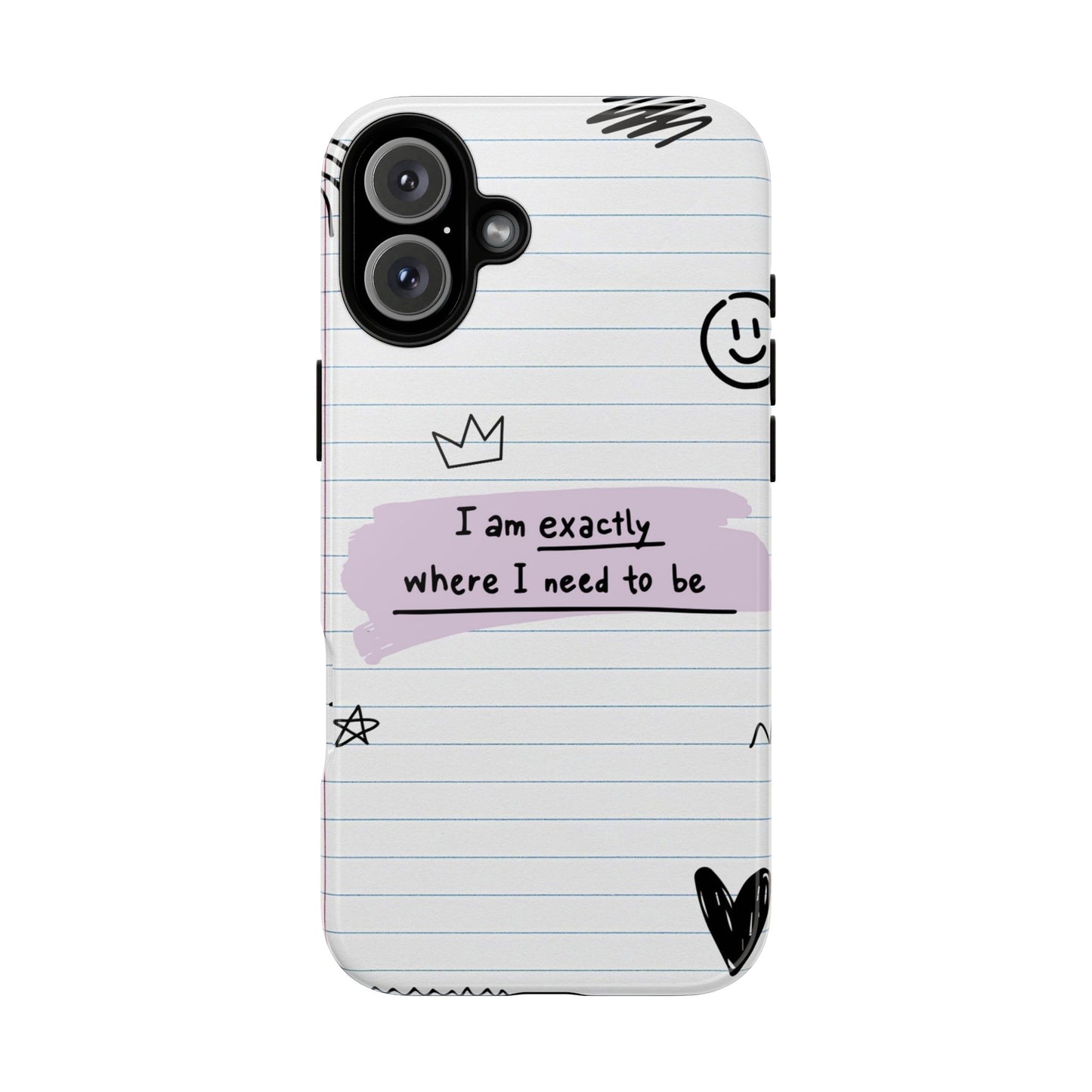 Self Affirmation Doodle Paper Phone Case