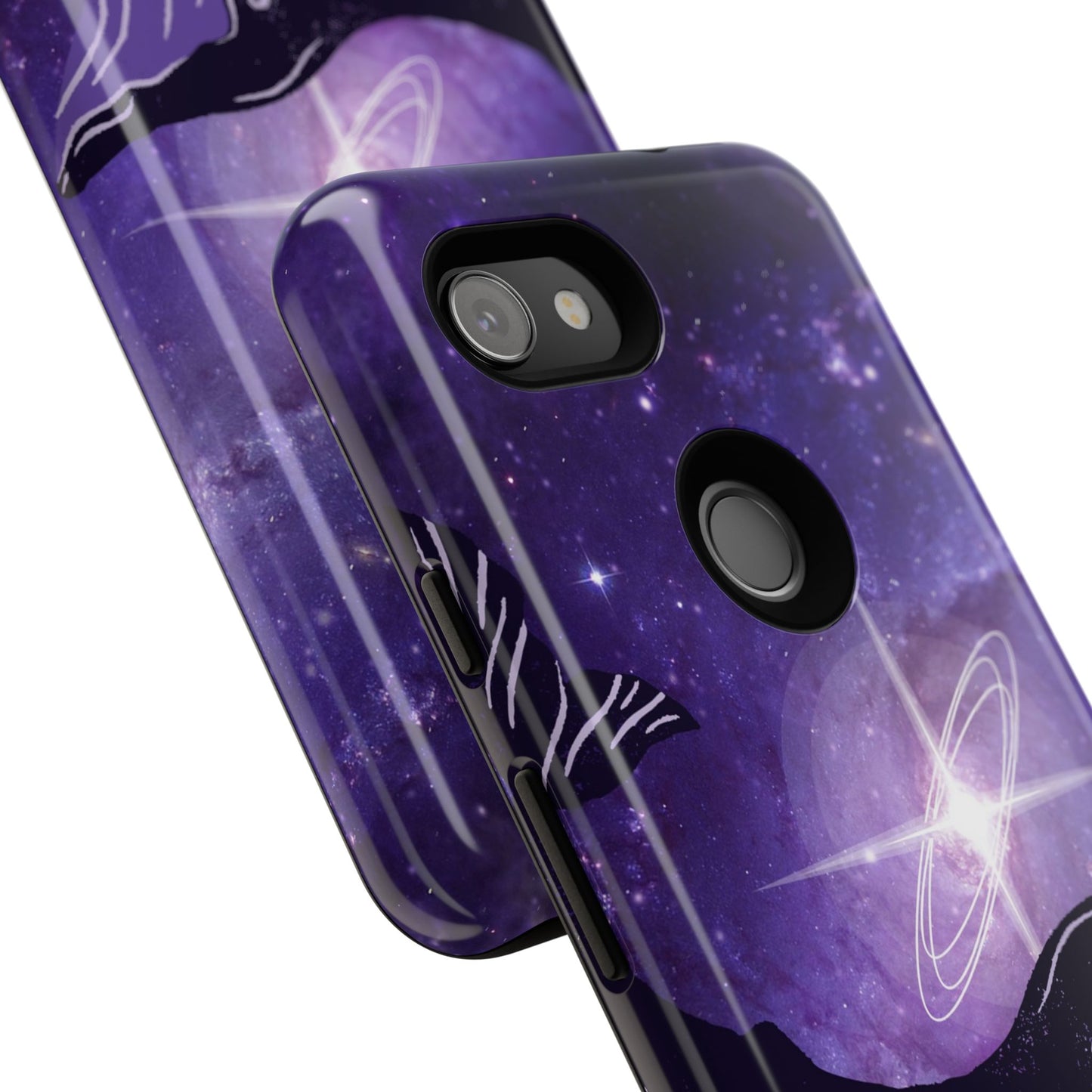 Purple Whale in Outer Space Phone Case