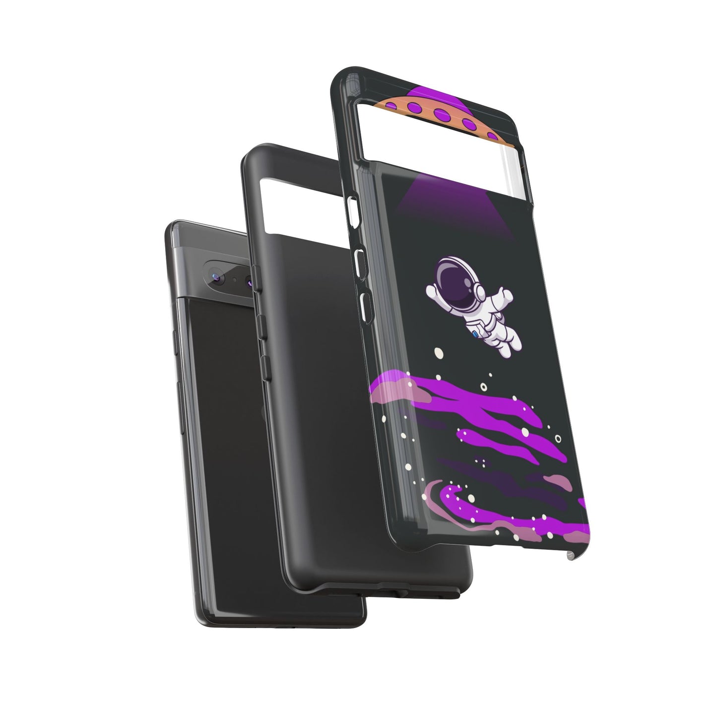 Black and Purple Minimalist Modern Space Phone Case