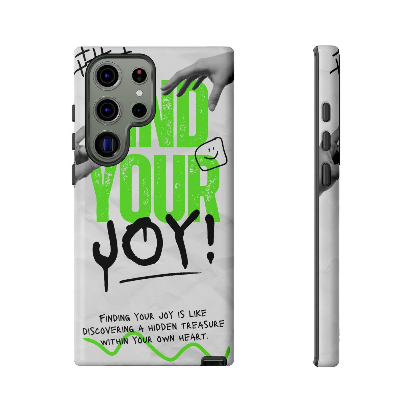 White Green Grunge Find Your Joy Phone Case