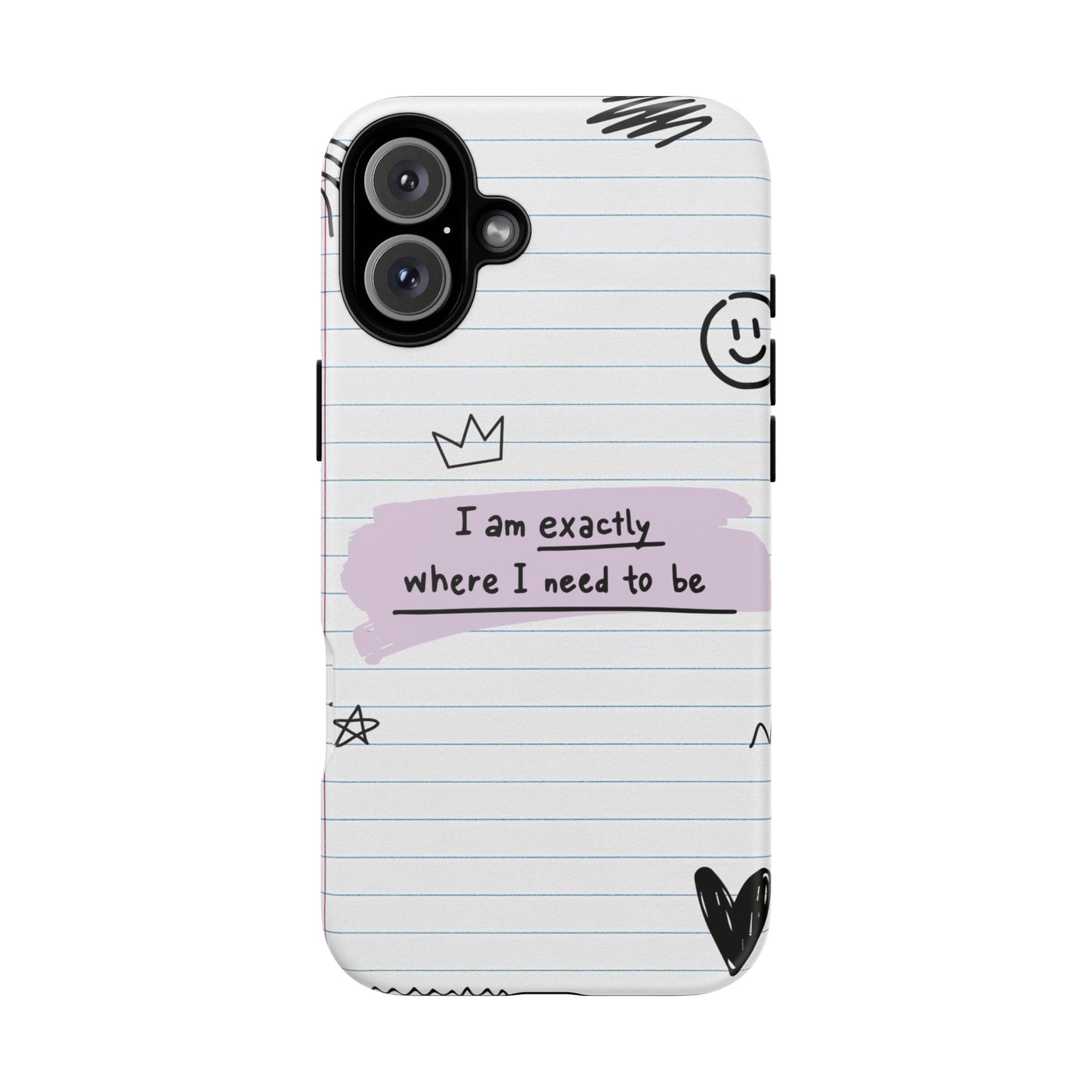 Self Affirmation Doodle Paper Phone Case