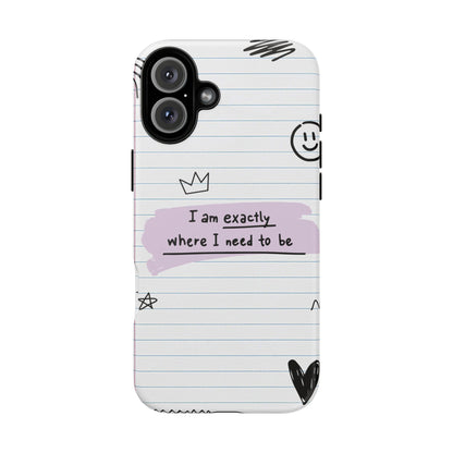 Self Affirmation Doodle Paper Phone Case