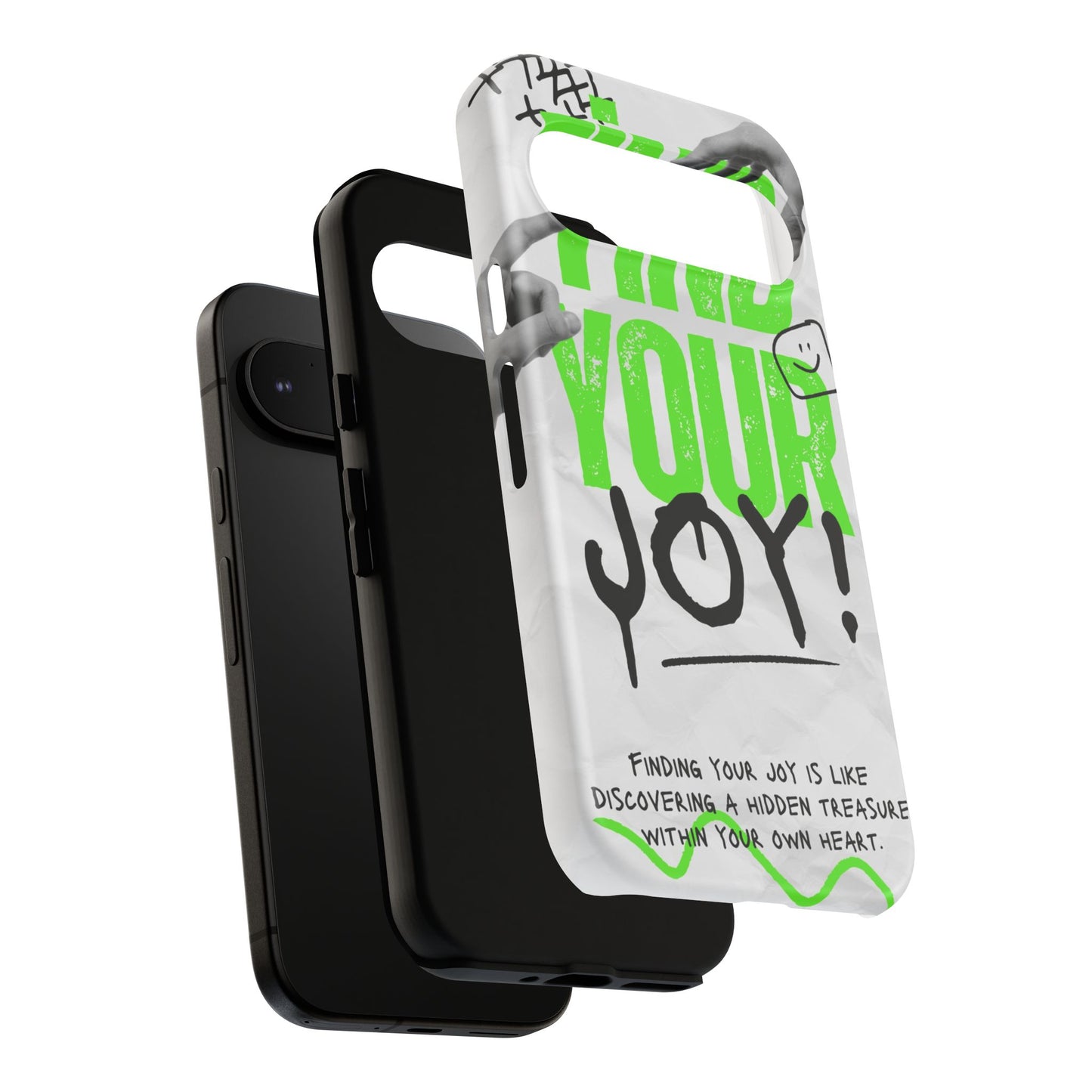 White Green Grunge Find Your Joy Phone Case
