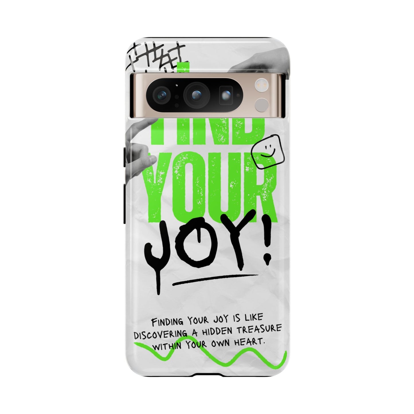 White Green Grunge Find Your Joy Phone Case