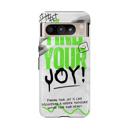White Green Grunge Find Your Joy Phone Case