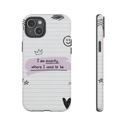 Self Affirmation Doodle Paper Phone Case