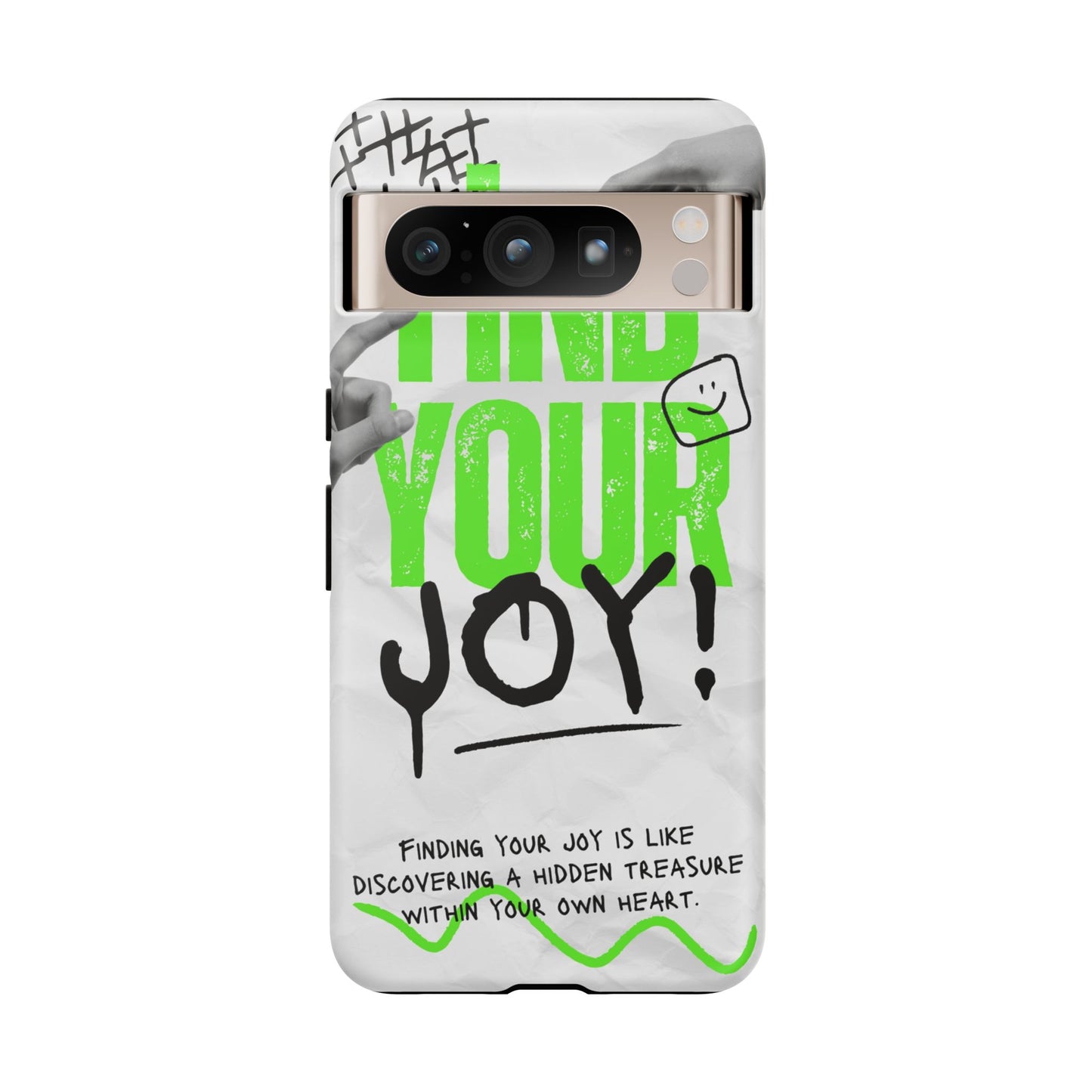 White Green Grunge Find Your Joy Phone Case