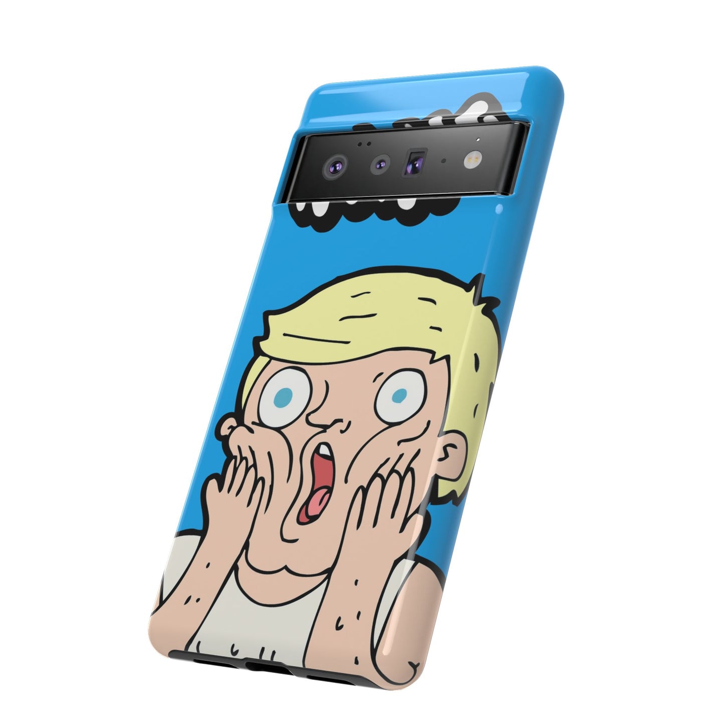 Blue Illustrated Shocked Man Phone Case