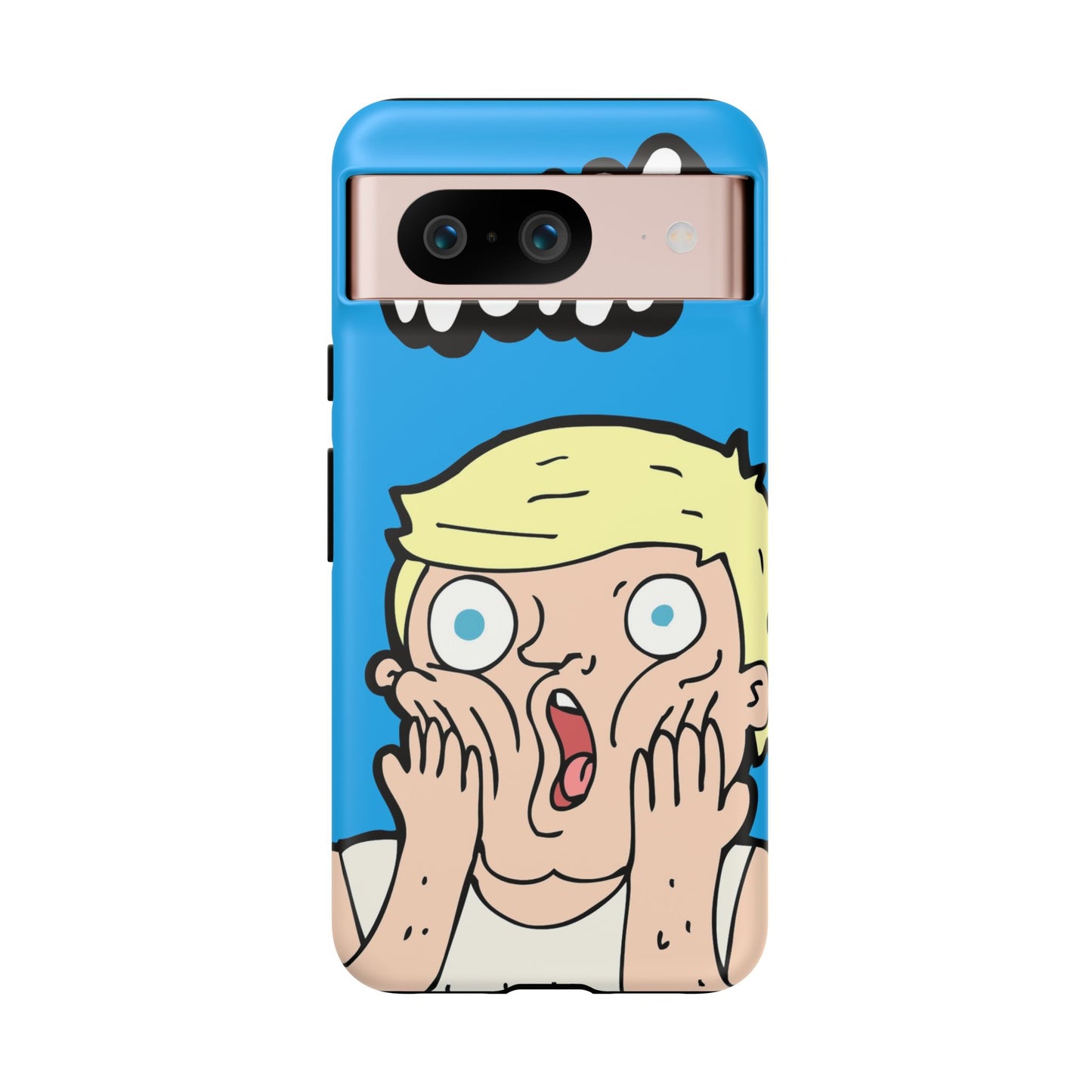 Blue Illustrated Shocked Man Phone Case