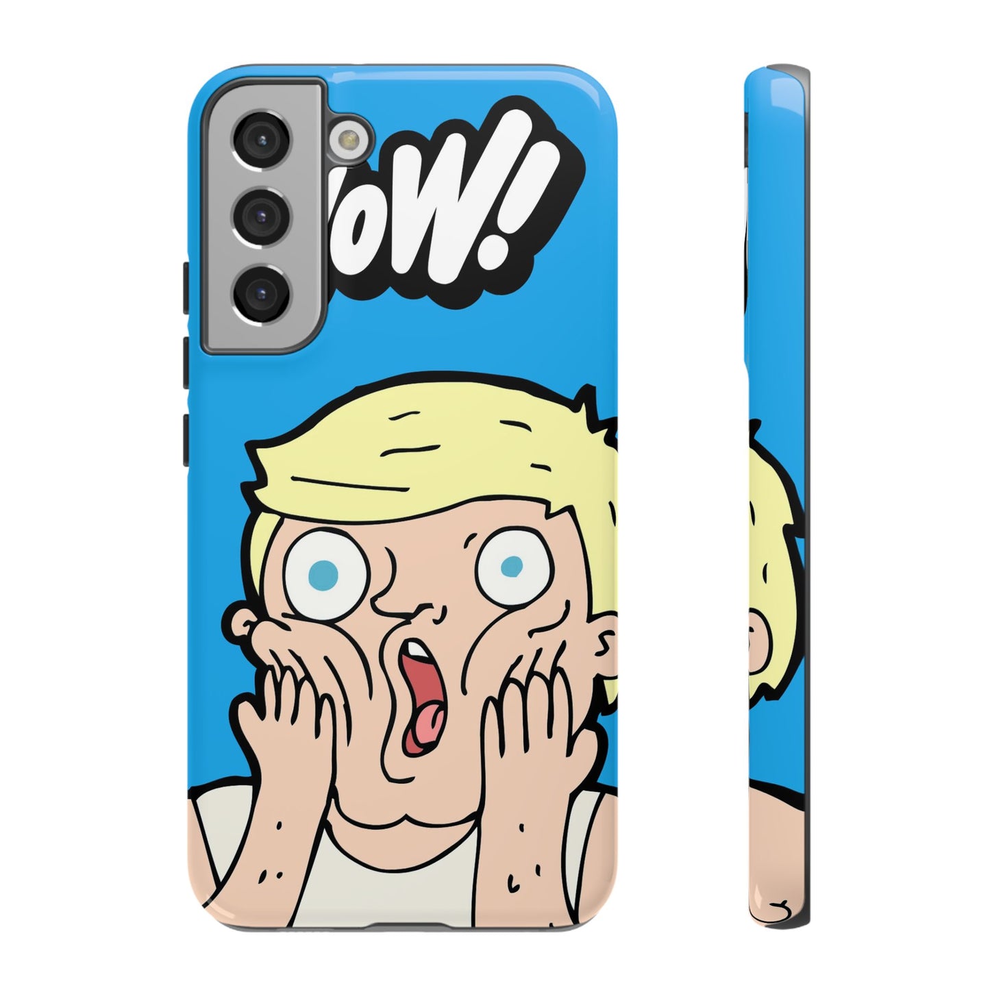 Blue Illustrated Shocked Man Phone Case