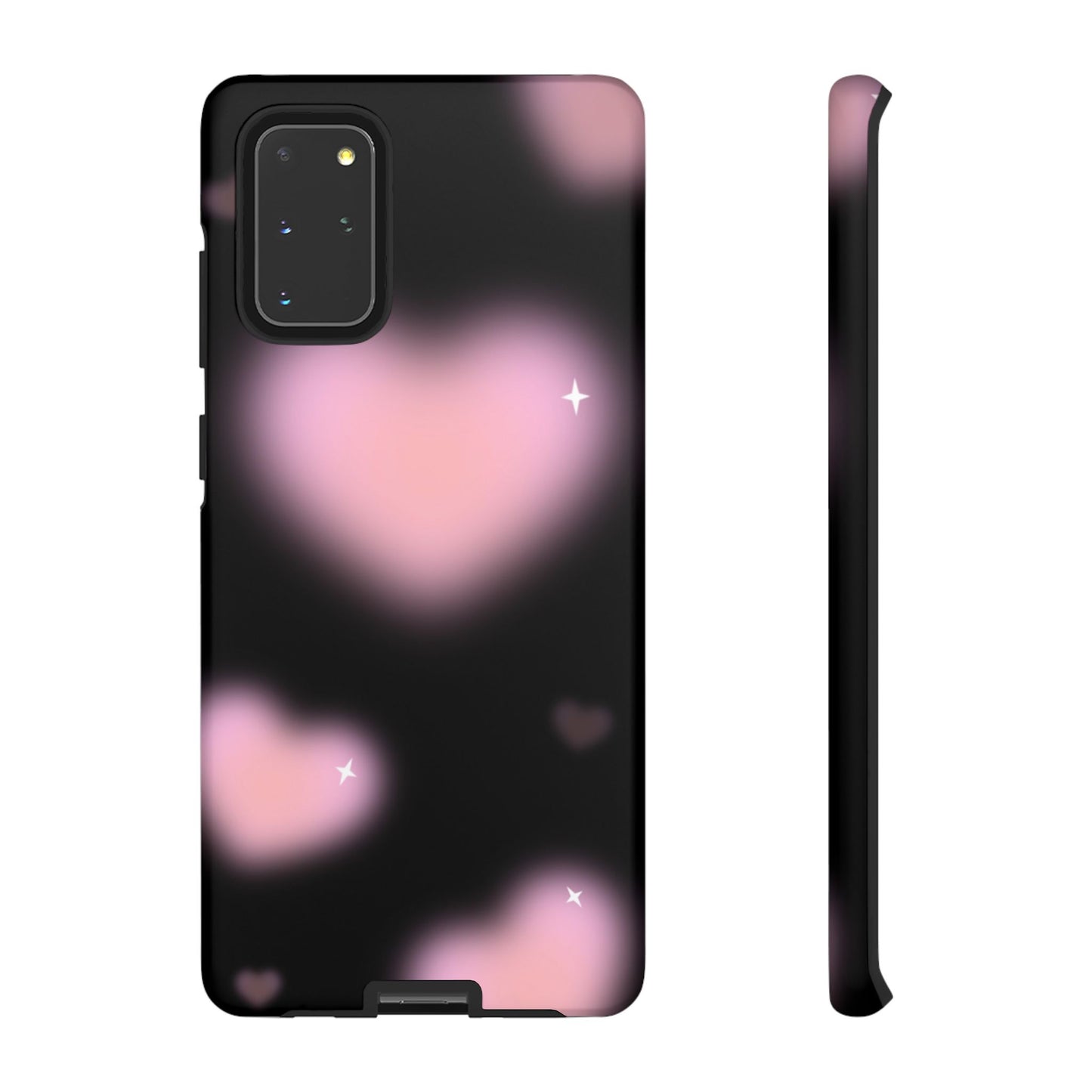 Black and Pink Blurry Heart Phone Case
