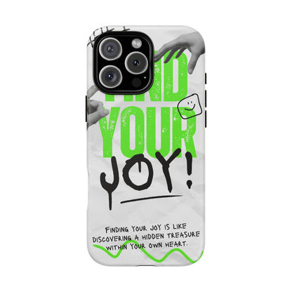 White Green Grunge Find Your Joy Phone Case
