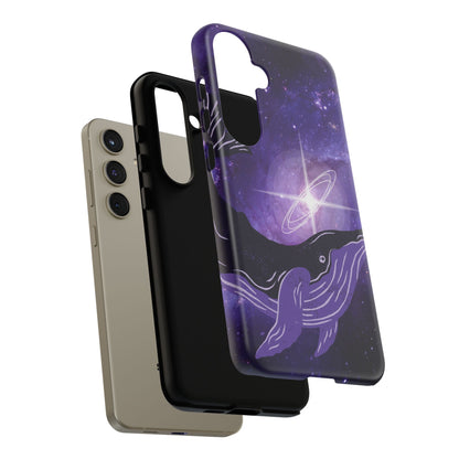 Purple Whale in Outer Space Phone Case