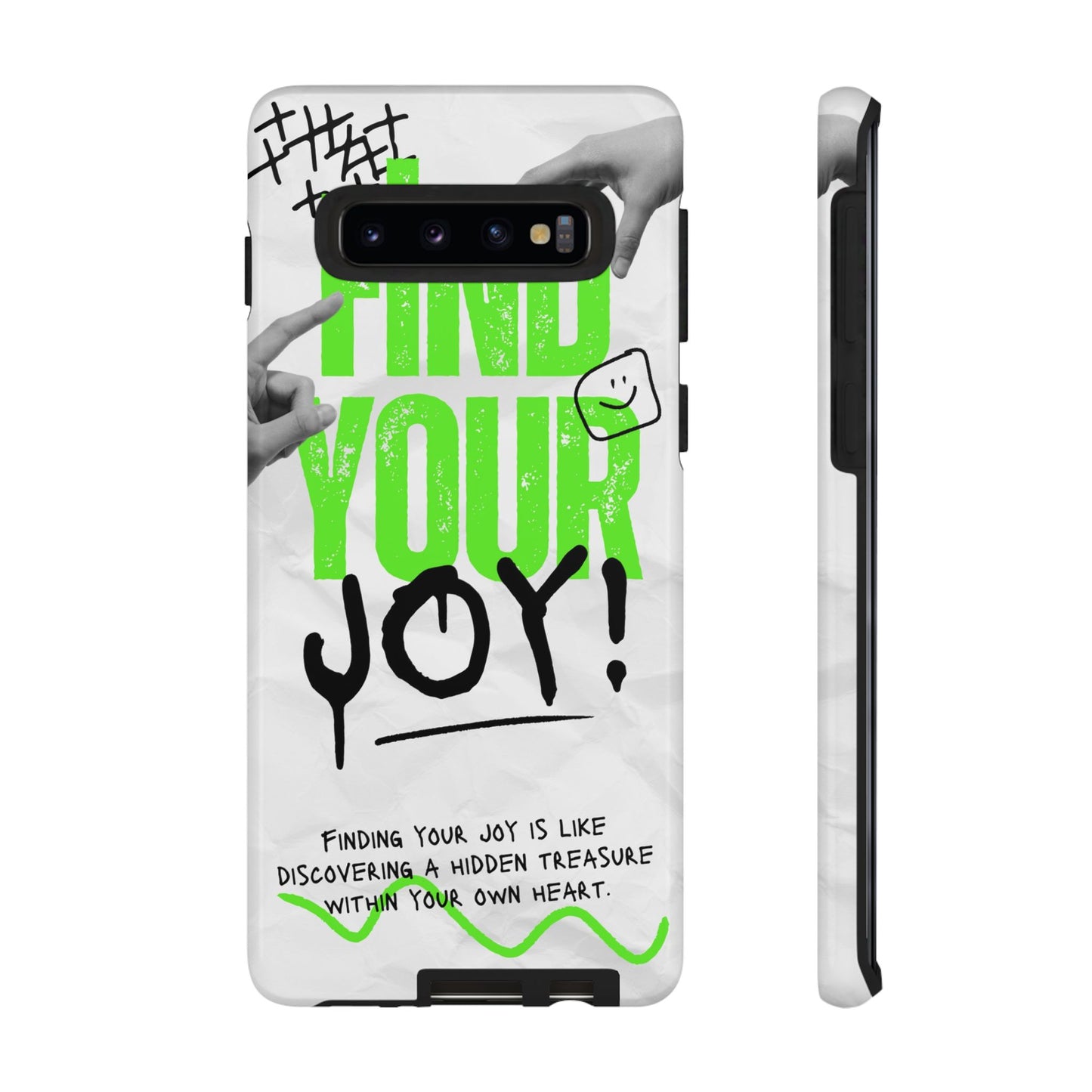 White Green Grunge Find Your Joy Phone Case
