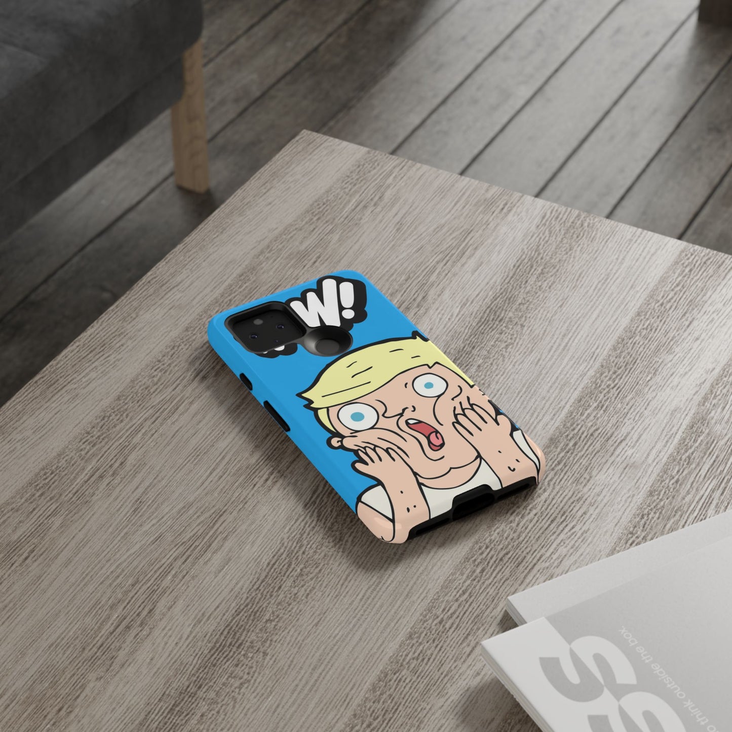 Blue Illustrated Shocked Man Phone Case