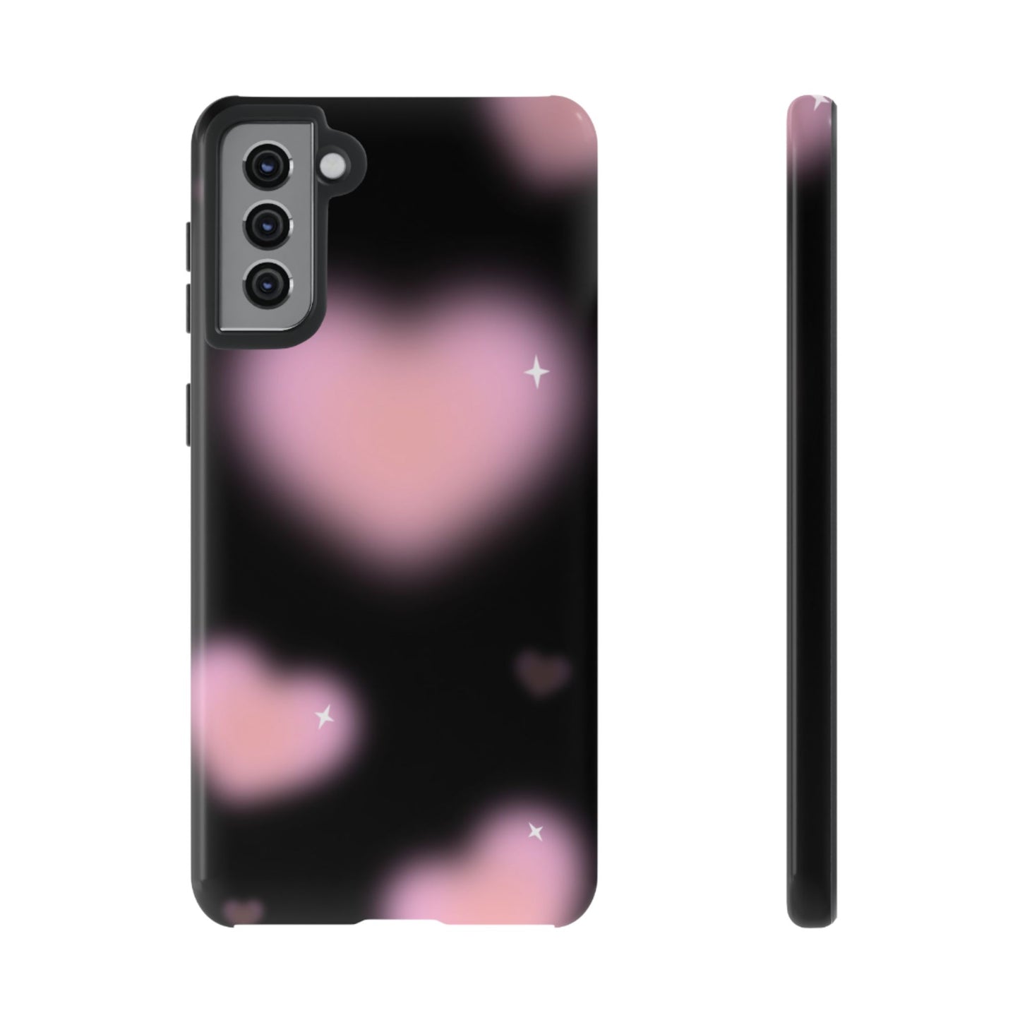 Black and Pink Blurry Heart Phone Case
