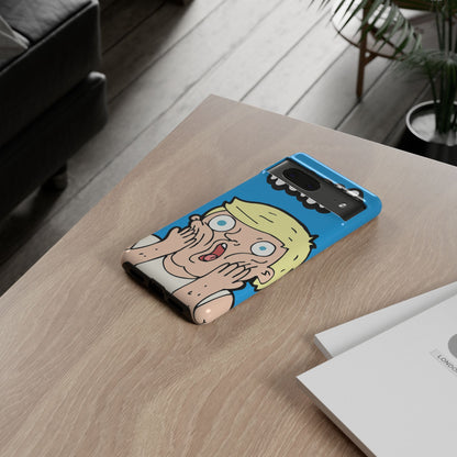 Blue Illustrated Shocked Man Phone Case
