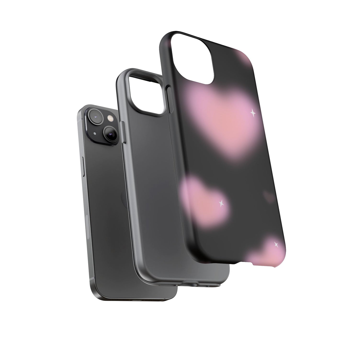 Black and Pink Blurry Heart Phone Case