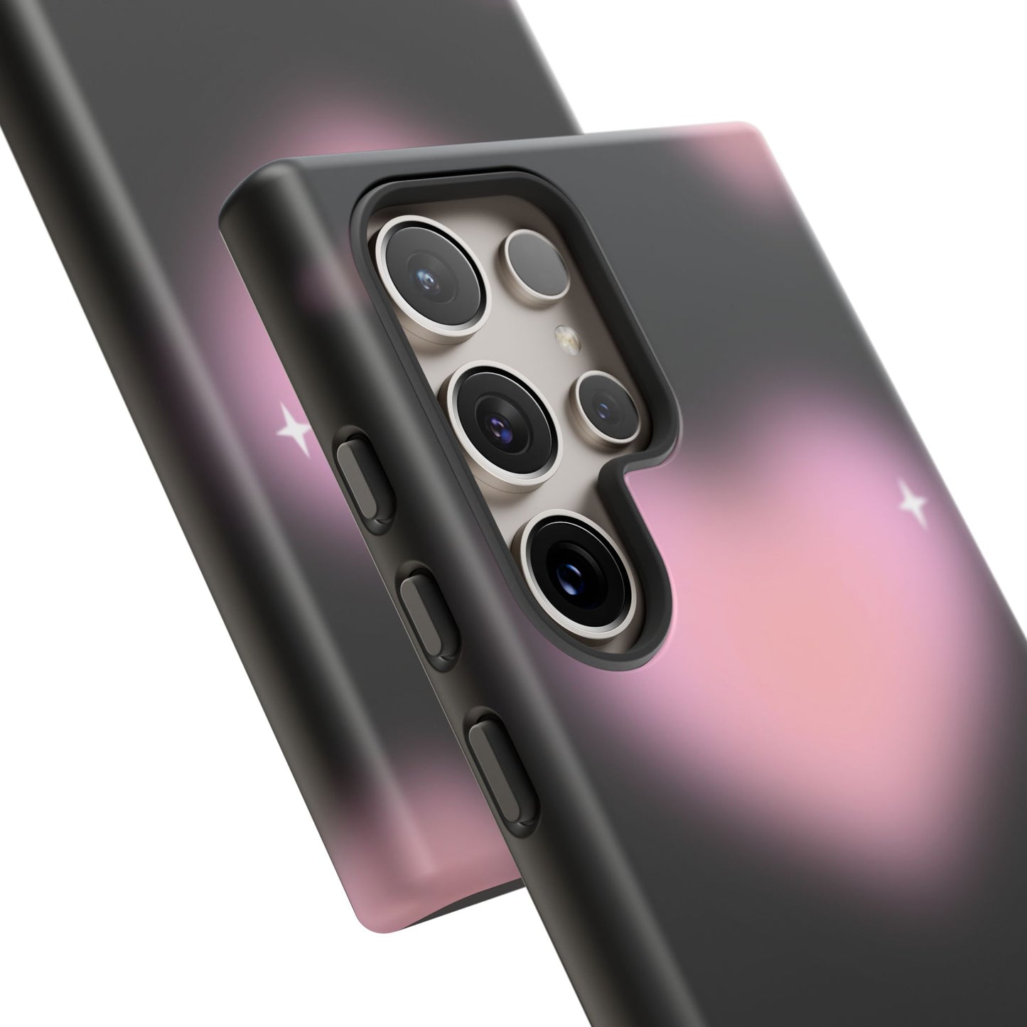 Black and Pink Blurry Heart Phone Case