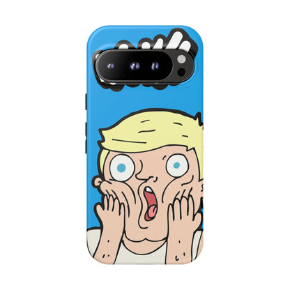 Blue Illustrated Shocked Man Phone Case