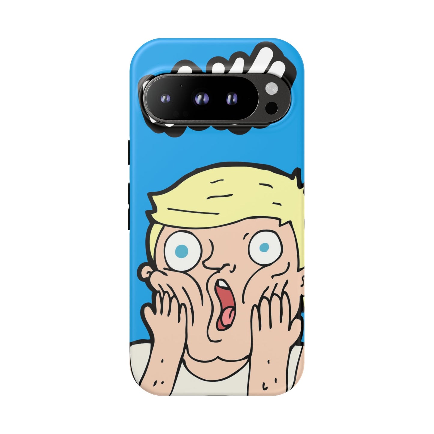 Blue Illustrated Shocked Man Phone Case