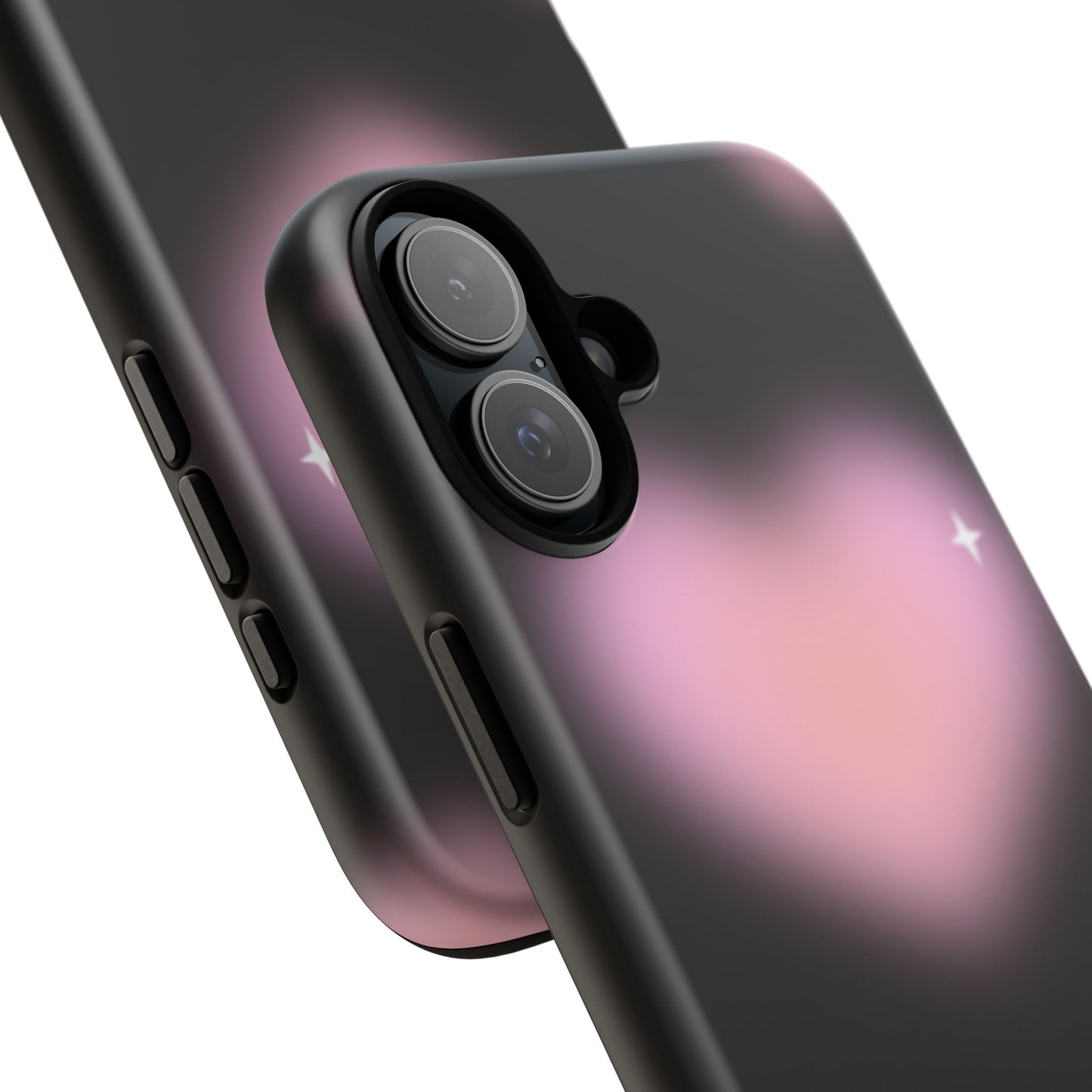 Black and Pink Blurry Heart Phone Case