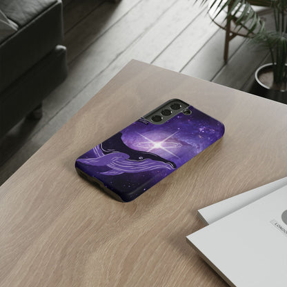 Purple Whale in Outer Space Phone Case