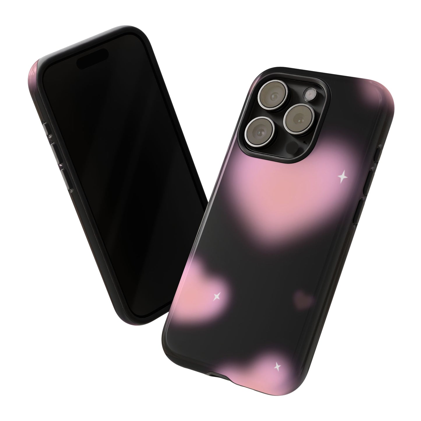 Black and Pink Blurry Heart Phone Case