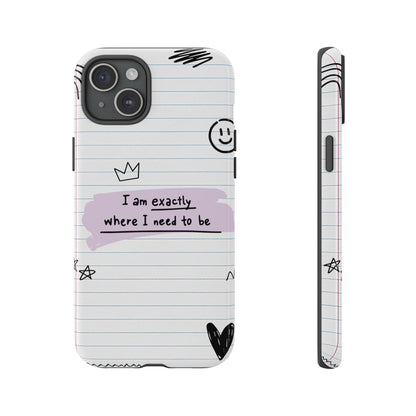 Self Affirmation Doodle Paper Phone Case