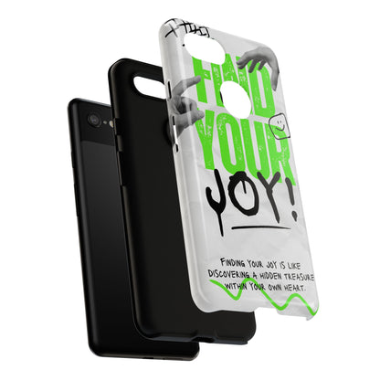 White Green Grunge Find Your Joy Phone Case