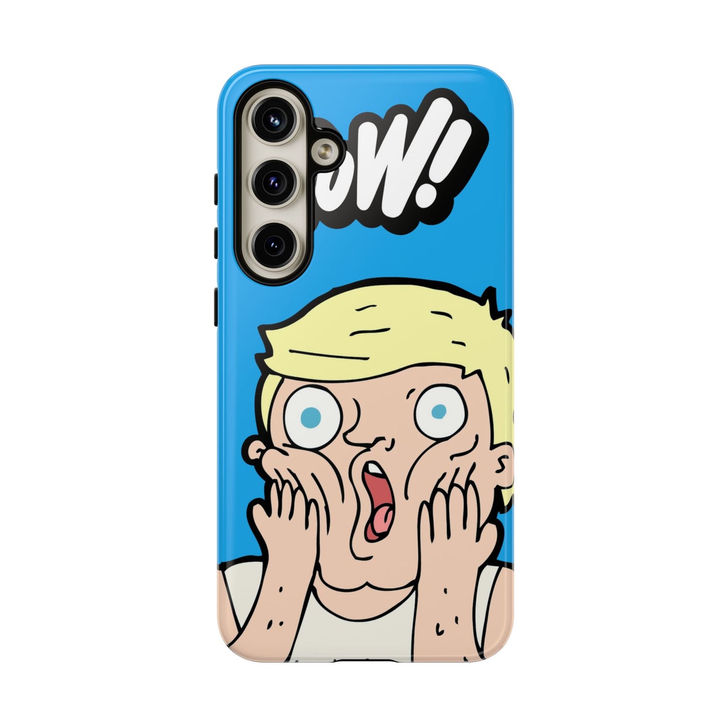 Blue Illustrated Shocked Man Phone Case